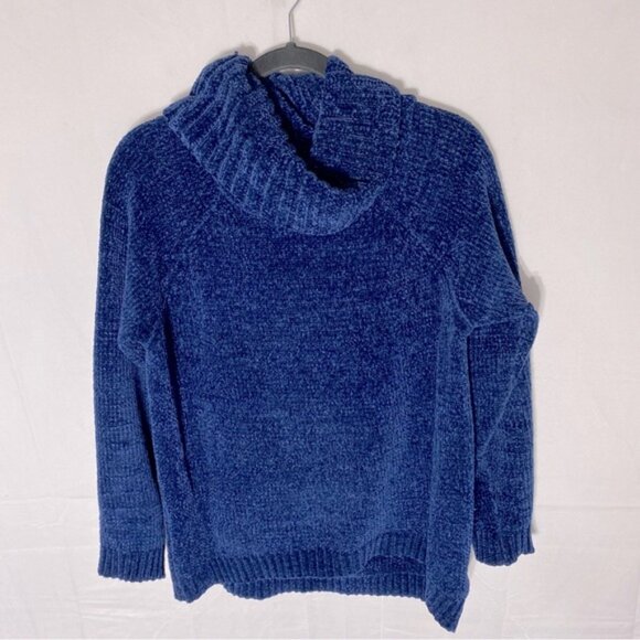 5/$25 Buffalo David Bitton Blue Chenille Cowl Neck Sweater S - Picture 15 of 15